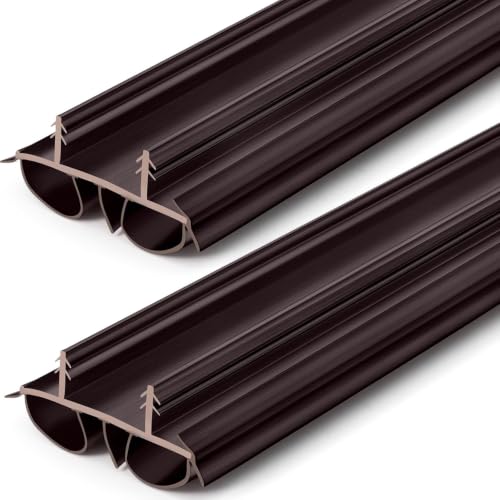 Brown Double Bubble Kerf Door Draft Stopper 36-Inch Weatherstrip Set - 2 Pack