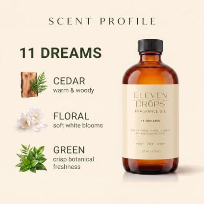 11 Dreams Fragrance Oil - Hotel-Inspired Diffuser Scent, Pet-Friendly, 4oz