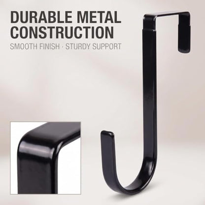 Black Carbon Steel Wreath Hanger - 5 Inch Door Display for Christmas Halloween