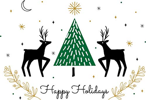 Christmas Greeting Cards Pack of 25 with Gold Foil - Happy Holidays Assorted Designs