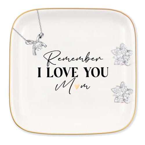 Ceramic Jewelry Dish Ring Trinket Tray with Gold Trim - Perfect Mother’s Day Gift