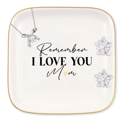Ceramic Jewelry Dish Ring Trinket Tray with Gold Trim - Perfect Mother’s Day Gift