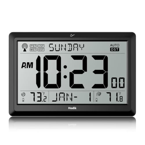 Atomic Wall Clock with Indoor Outdoor Temperature and Time Zones