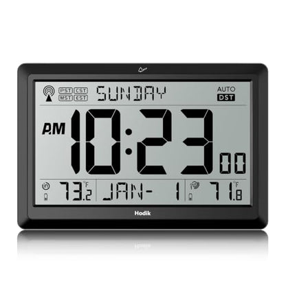 Atomic Wall Clock with Indoor Outdoor Temperature and Time Zones