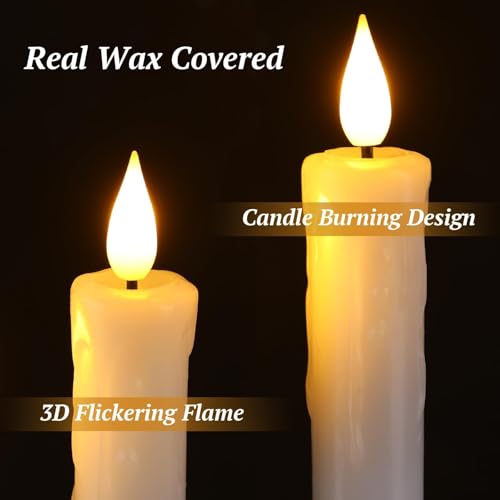 Off-White Flameless Candles with Remote Timer - Battery Operated Window Candles