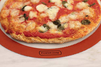 Premium Living Pizza Baking Silicone Mat 12" red (2, Red)