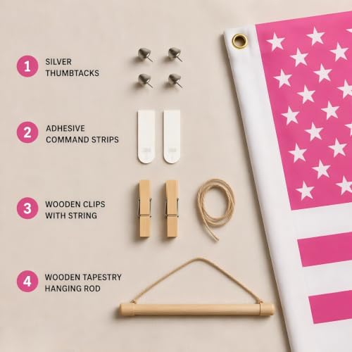 Pink American Flag Wall Tapestry - Bedroom Decor for Fans and Movie Lovers