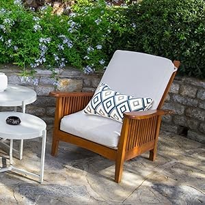 Outdoor Lumbar Pillows Set of 2 with Inserts - Rhombus White & Blue, 12x20 Inches