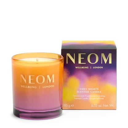 NEOM Cosy Nights 1 Wick Candle - Sandalwood, Frankincense & Nutmeg, Natural Fragrance