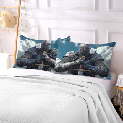 20x26in Viking Warrior Sword Plush Pillow Case with Hidden Zipper - Soft Cozy Fabric