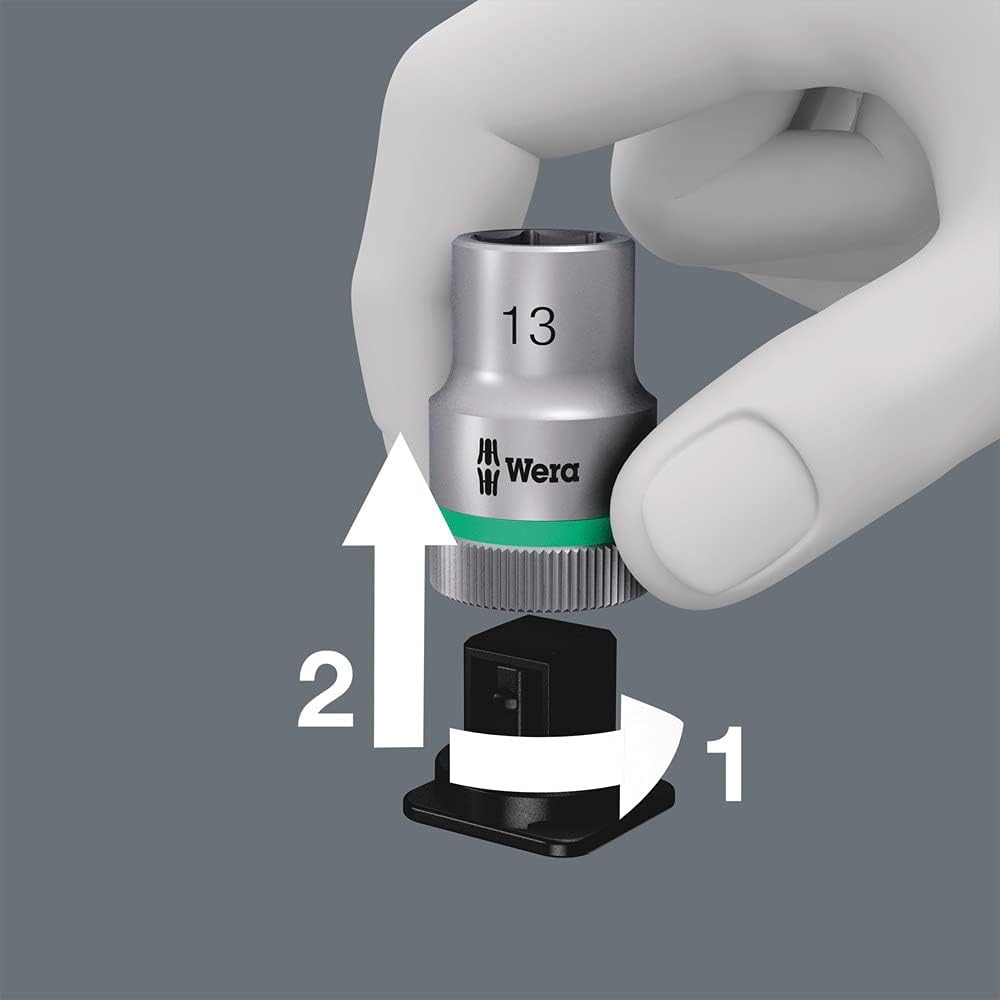 WERA 05003883001 Socket Set - 9-Piece Zyklop 1/4" Drive for Ultimate Precision and Durability