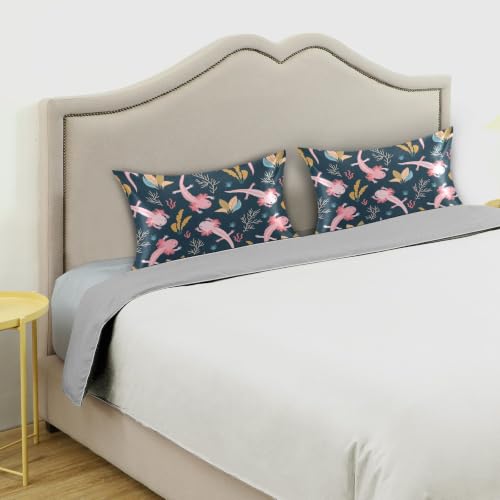 Satin Pillowcase for Hair and Skin - Axolotl Print, Standard 20x26in Variation of S26x20in