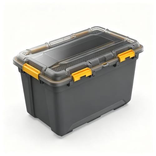 19.8 Gallon Waterproof Storage Bin with Impact-Resistant Latches - Garage Organization