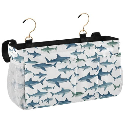 Bunk Bed Bedside Organizer Caddy with 6 Pockets Hooks Storage Bag