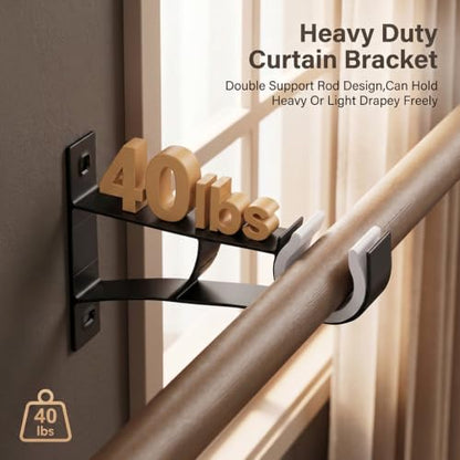 Heavy Duty Aluminum Curtain Rod Brackets Wall Mount Holders - 30 Pcs