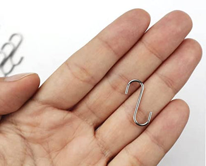 0.8 Inch Stainless Steel S Hooks 200 Pcs Small Jewelry & Ornament Hangers