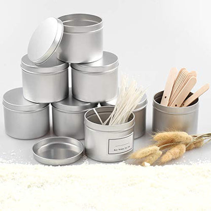 Silver 8oz Candle Tin - Pack of 2, Aluminum Container for Candle Making