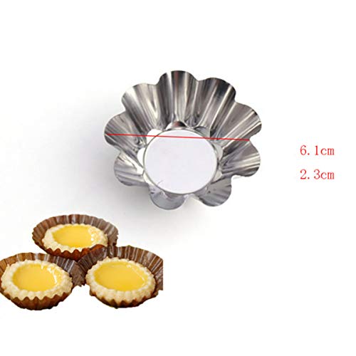 DOITOOL 6pcs Flower Tart Pans Tart Mold Stainless Steel Tart Pans Non-stick Tart Pans Tart Muffin Cup