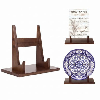 Wood Plate Display Stand - 8.66 x 5.12 x 7.87 Inches, Decorative Easel