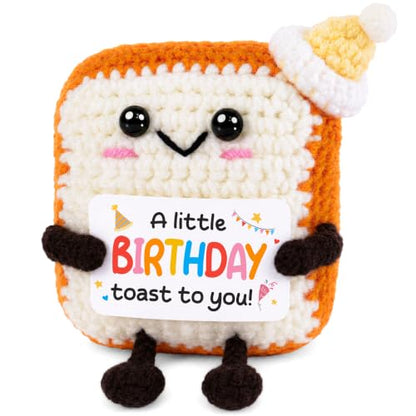 Orange Birthday Toast Decor - Handmade Crochet Celebration Keepsake