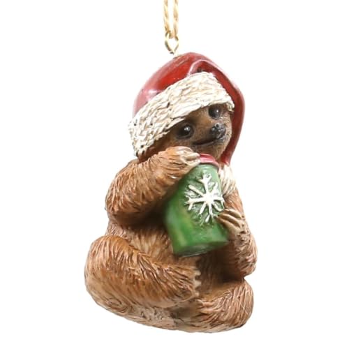 Christmas Holiday Ornament Sloth Sipping Coffee Tree Decor 3 Inch Handmade