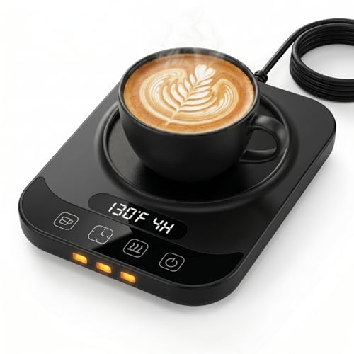 Electric Candle Warmer Plate with Auto Shut-Off & Timer, Large 4.5-Inch Surface, 9 Temperature Settings & Mug Warmer for Office & Home