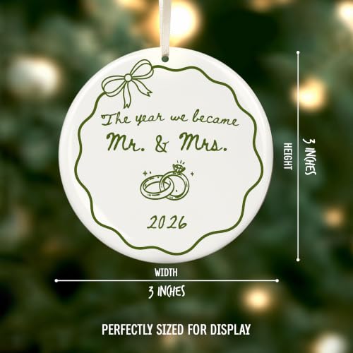 Wedding Ornament for Couples 2026 - Mr & Mrs Just Married Keepsake with Variation The Year We Became Mr & Mrs 2026