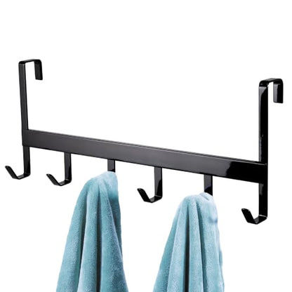 Madesmart Large Over-the-Door 6-Hook Rack for Towels & Clothing - Carbon