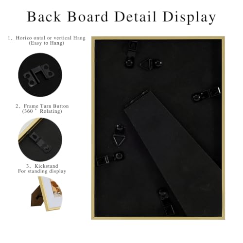 5x7 Metal Picture Frame with Glass and Dual Mats - Gold Finish