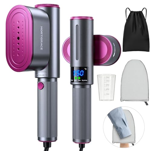 Grey Travel Steamer for Clothes 2-in-1 Steam Iron & Garment Steamer