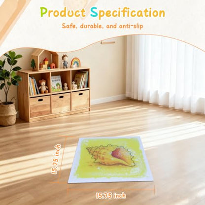 Kids Sensory Floor Tiles Set - Liquid Motion Ocean & Animal Designs 16x16"