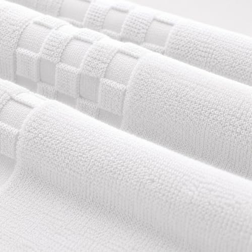 Luxury Cotton Bath Towel Set of 6 - Ultra Soft & Highly Absorbent, Quick Dry White