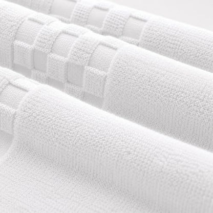 Luxury Cotton Bath Towel Set of 6 - Ultra Soft & Highly Absorbent, Quick Dry White