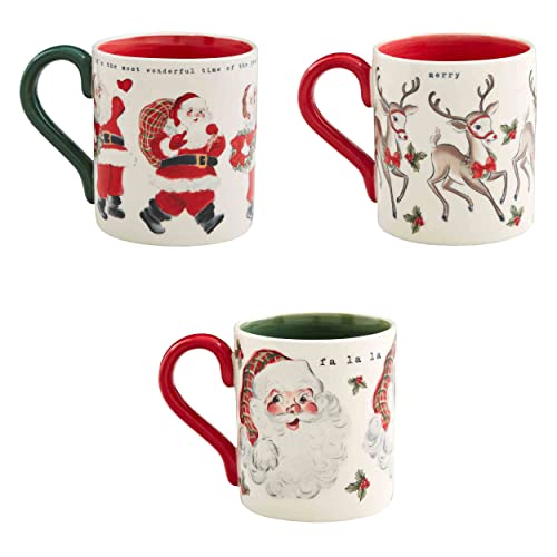 Vintage Christmas Santa Mug - 15 oz Holiday Holiday Drinkware - Mud Pie Variation