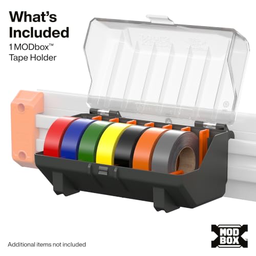 Electrical Tape Holder - Modular Wall and Rolling System Accessory, Holds Up to Eight Rolls - Open-Frame Design, Tool-Free Installation