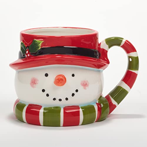 Holiday Mug Set - 4 Ceramic 18 oz. Santa Snowman Teddy Bear Penguin