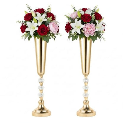 Gold Metal Vases Set of 2 for Tables - Wedding Centerpieces, Decor - Variation of THIS listing