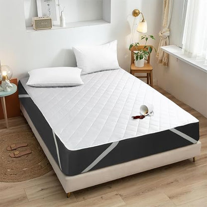 White Full Size Waterproof Mattress Protector with Elastic Corner Straps