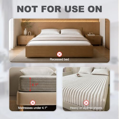 Bed Sheet Holders for Corners - Fitted Sheet Grippers No-Stretch Clips