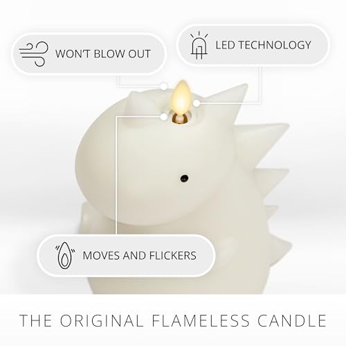 Dinosaur Flameless LED Candle - Color Changing Real Wax Night Light with Remote