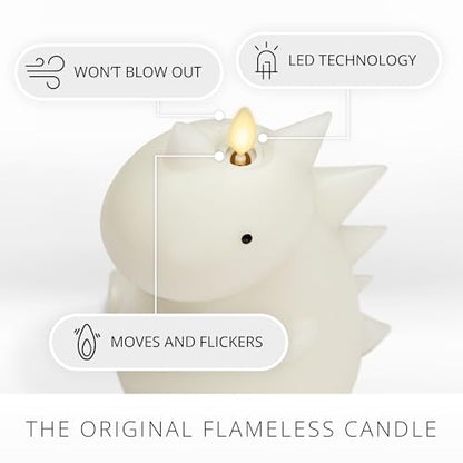 Dinosaur Flameless LED Candle - Color Changing Real Wax Night Light with Remote