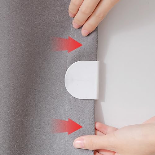 Self-Adhesive Shower Curtain Clips - No Drill Bathroom Accessories (4 Pack)