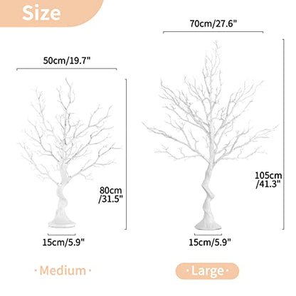Artificial White Christmas Tree Branch - 3.44 Feet, Wedding & Holiday Decor Variation 3ft 5in - White