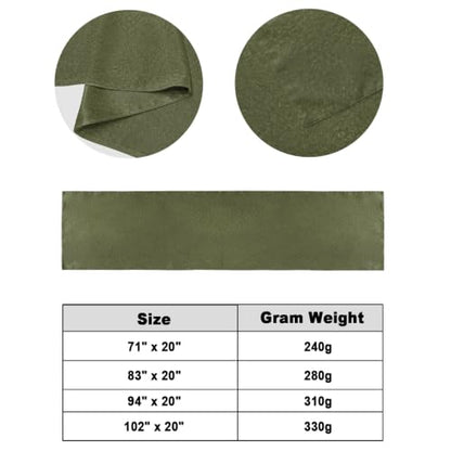94 x 20 Inch Olive Green Bed Runner for King Size Bed - Farmhouse Hotel Style Decorative Throw
