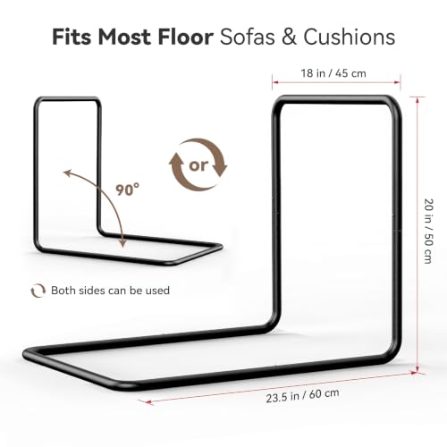 L-Shape Floor Sofa Support Frame 2 Sets Freestanding Metal Back Support for Floor Cushions