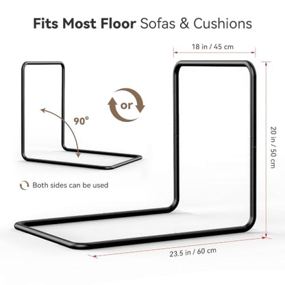 L-Shape Floor Sofa Support Frame 2 Sets Freestanding Metal Back Support for Floor Cushions