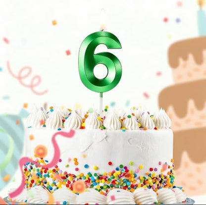 Green Number 17 Candle - 3D Gold Birthday Cake Topper for 17th Celebration - Girls Boys Party Supplies