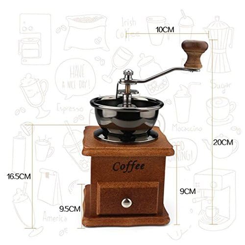 Coffee Mill Grinder - Manual Coffee Grinder with Adjustable Gear Setting and Ceramic Conical Burr,Hand Mill Grinder for Home Use and Travel