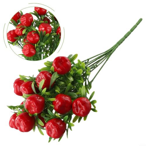 Artificial Orange Fortune Fruit Branches - 7-Branch Decor for Weddings & Events (Apples Variation)