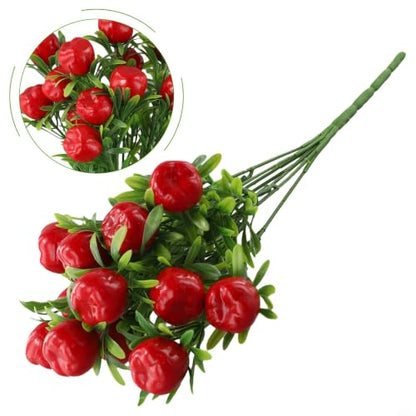Artificial Orange Fortune Fruit Branches - 7-Branch Decor for Weddings & Events (Apples Variation)